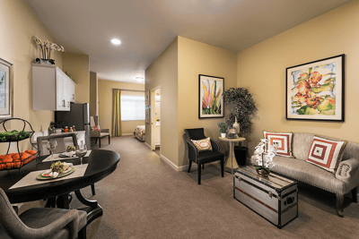 Bright and welcoming interior of a resident room