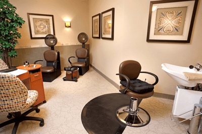 Hair salon area in a senior living facility