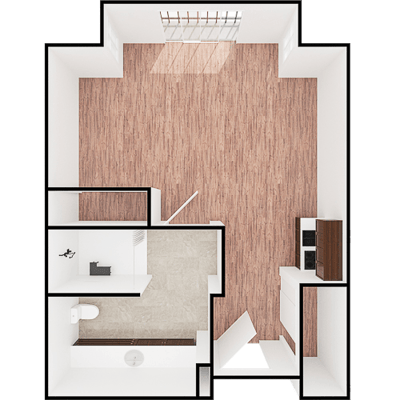 Architectural floor plan of a room layout