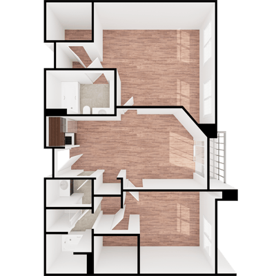 Architectural floor plan of a unit layout