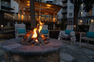 Outdoor fire pit area at the facility