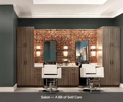 Salon area designed for resident self-care