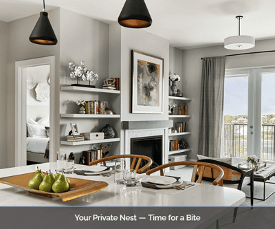 Modern dining area with a cozy atmosphere