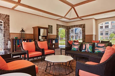 Interior of a common area with seating