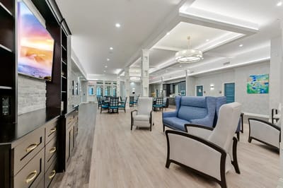 Interior view of a common area in a senior living facility