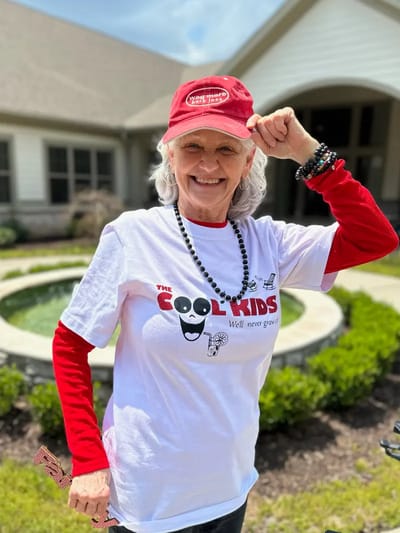 Resident enjoying time outdoors in a community event