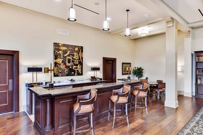 Interior common area with bar seating
