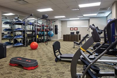 Well-equipped fitness area with exercise machines