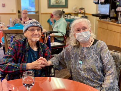 Residents enjoying time together in a common area