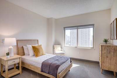 Cozy interior of a resident room with natural light