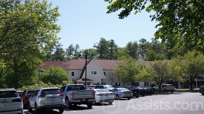 Exterior view of Sentry Hill with parking and trees