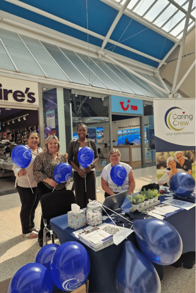 Staff members celebrating at a facility event