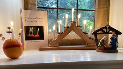 Decorative display for a Christmas service