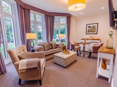 Cozy common area with seating and decor
