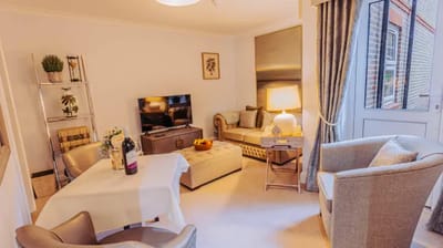 Cozy interior living area with comfortable furniture