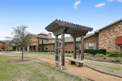 Outdoor seating area at Willow Bend facility