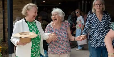 Residents enjoying a joyful moment together.