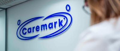 Caremark logo on a glass wall