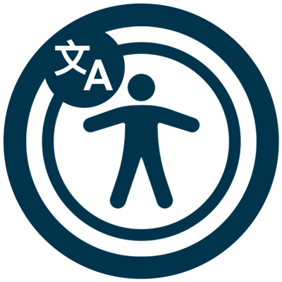 Accessibility symbol with text