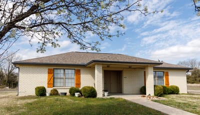 Exterior view of a residential facility building.
