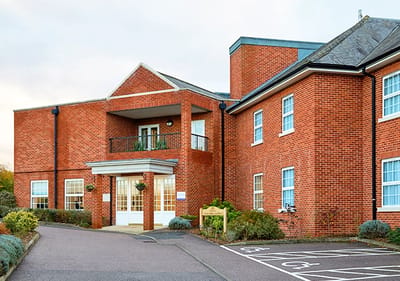 Exterior view of a senior living facility building