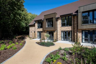Pathway and garden area leading to the building