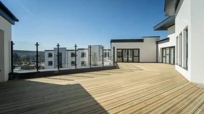 Outdoor deck area overlooking the facility