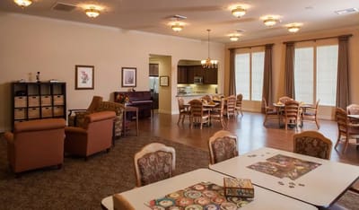 Common area with seating and tables