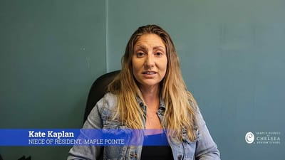 Niece of a resident speaking at Maple Pointe