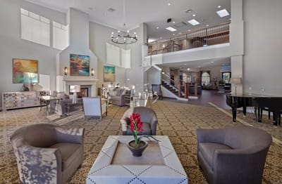 Common area with seating and natural light