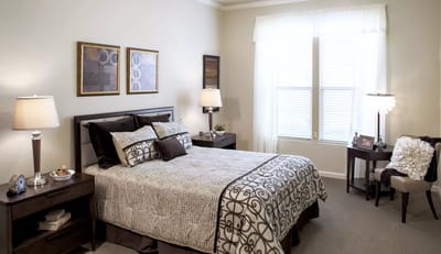 Cozy and well-decorated resident bedroom.