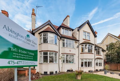Exterior view of Abington Park View Care Home building