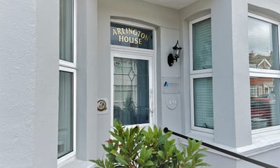 Entrance of Arlington House with signage