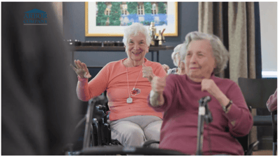 Residents enjoying an activity in the common area