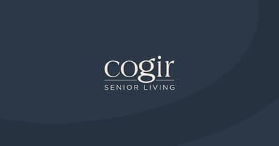 Cogir Senior Living logo on a dark background