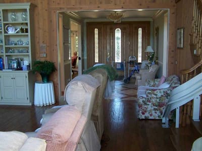 Interior view of a welcoming common area with seating