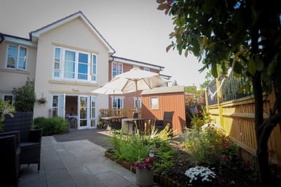 Beautiful garden space with seating and flowers