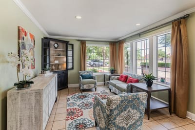 Bright and inviting lounge area with comfortable seating