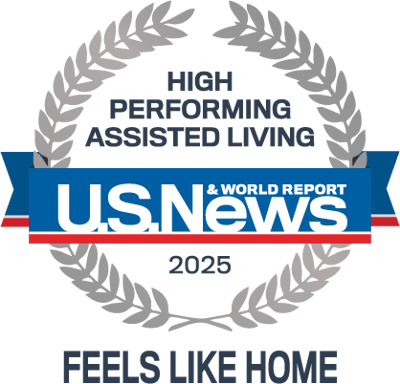 U.S. News badge for high performance in assisted living