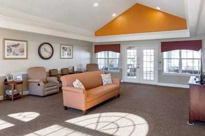 Bright and inviting common area with comfortable seating