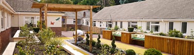 Garden area with seating and landscaping