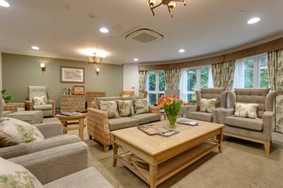 Comfortable common area in a senior living facility