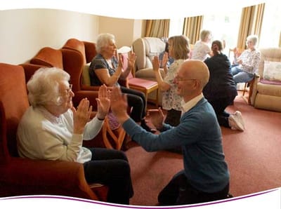 Residents engaging in an activity in a common area