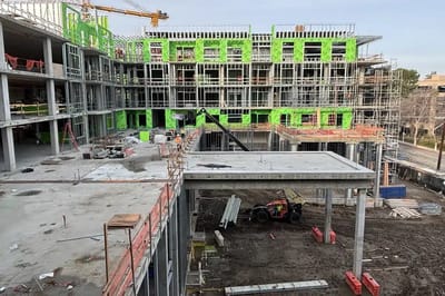Construction site of the Wisteria at Warner Center facility