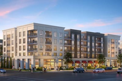 Modern assisted living facility exterior view