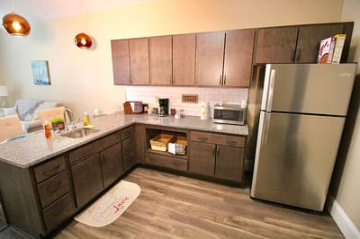 Well-equipped kitchen in a resident unit
