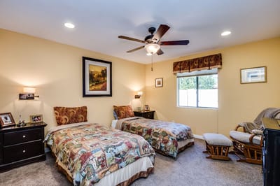 Cozy private resident room with twin beds and window