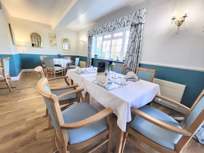 Dining setup in a well-decorated room