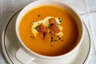 Bowl of creamy butternut squash soup