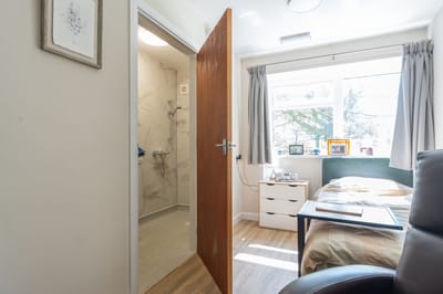 Interior view of a resident's room with natural light